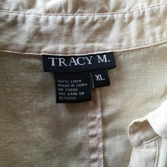 Tracy M. Light Yellow Blouse - 100% Linen - Picture 7 of 10